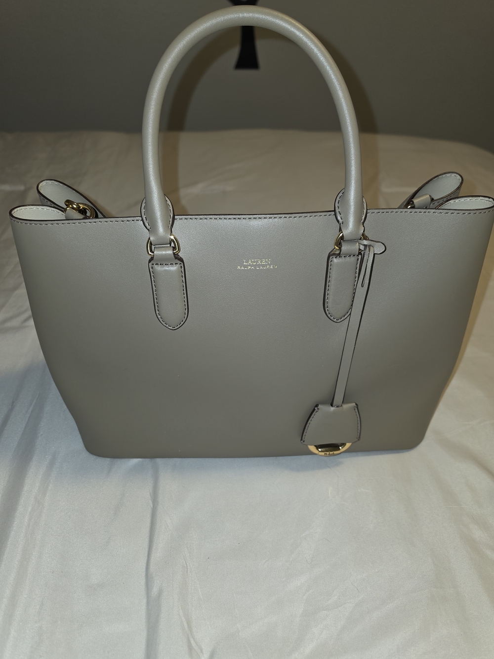 LAUREN Ralph Lauren Taupe Leather Satchel Handbag